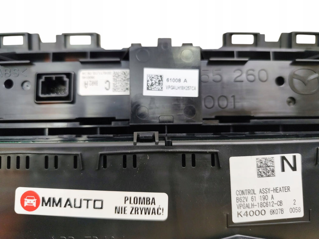 AIR CONDITIONING PANEL MAZDA 3 III BM/BN VPGALH-18C612-CB B62V61190A