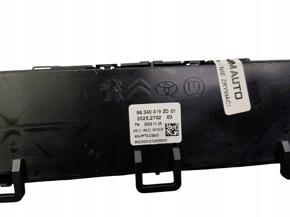 AIR CONDITIONING PANEL OPEL COMBO E BERLINGO PARTNER IV (2021-2023) 98340419ZD