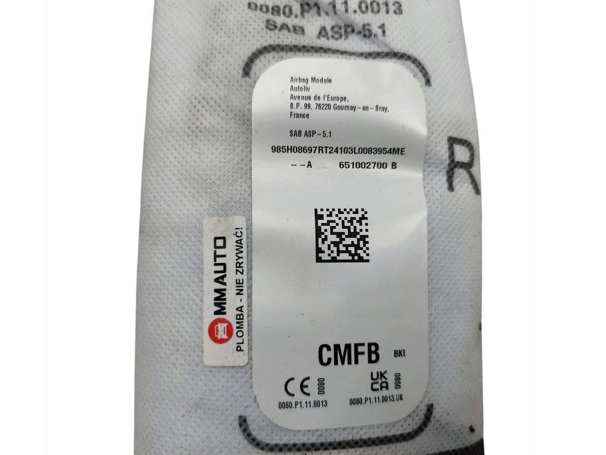 AIRBAG SEAT RIGHT RENAULT CAPTUR II (2019-2024) 651002700B