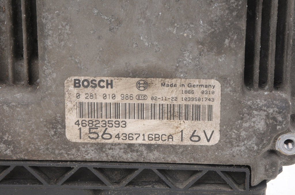 ALFA ROMEO 156 1.9 JTD COMPUTER ENGINE DRIVER 46823593 0281010986