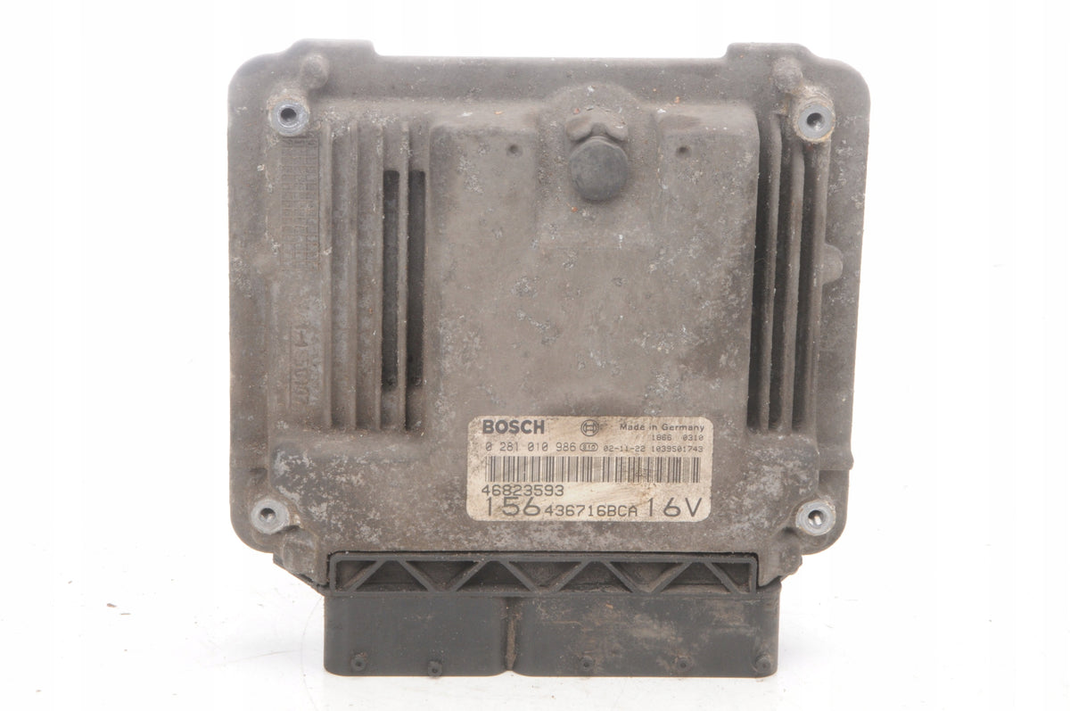 ALFA ROMEO 156 1.9 JTD COMPUTER ENGINE DRIVER 46823593 0281010986