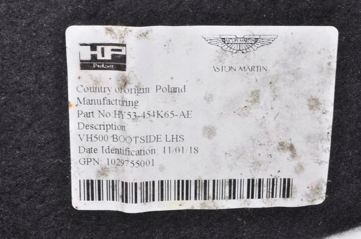 ASTON MARTIN DB11 TRUNK COVER LEFT LINING HY53-454K65-AE