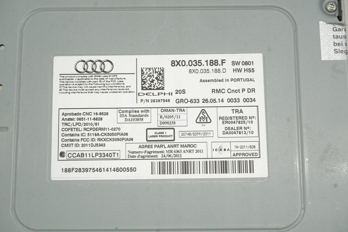 AUDI A1 8X 14R RADIO CD MULTIMEDIA 8X0035188F