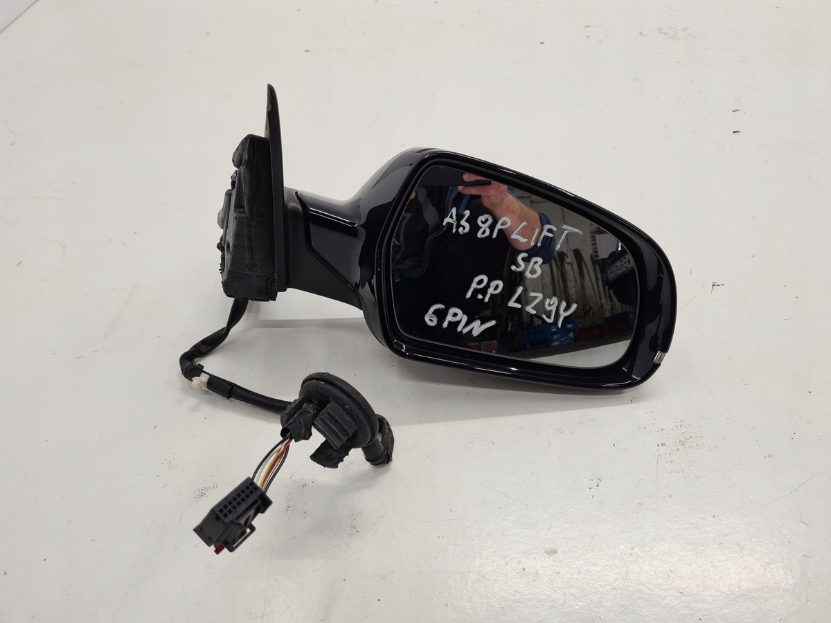 AUDI A3 8P LIFT 5D MIRROR RIGHT 6PIN LZ9Y ENGLISH