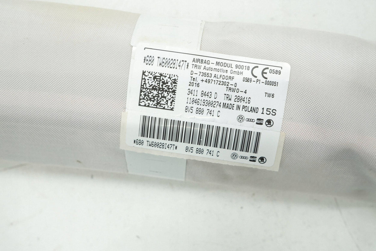 AUDI A3 8V SEDAN 16R AIRBAG CUSHION CURTAIN LEFT 8V5880741C