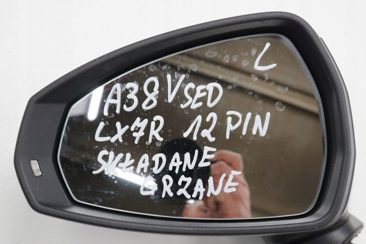 AUDI A3 8V SEDAN 16R MIRROR LEFT 12PIN HEATED FOLDING LX7R ENGLISH