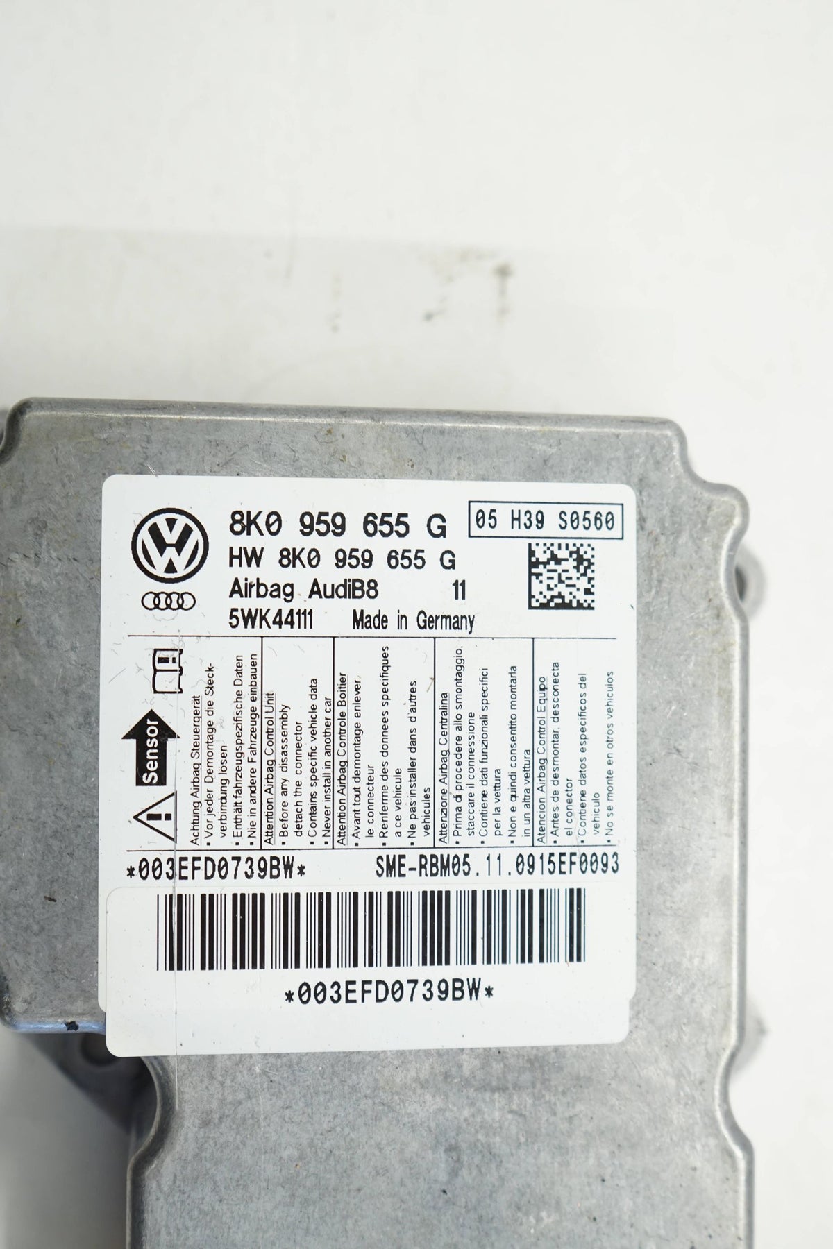 AUDI A4 B8 ALLROAD 09R SENSOR MODULE AIRBAG 8K0959655G