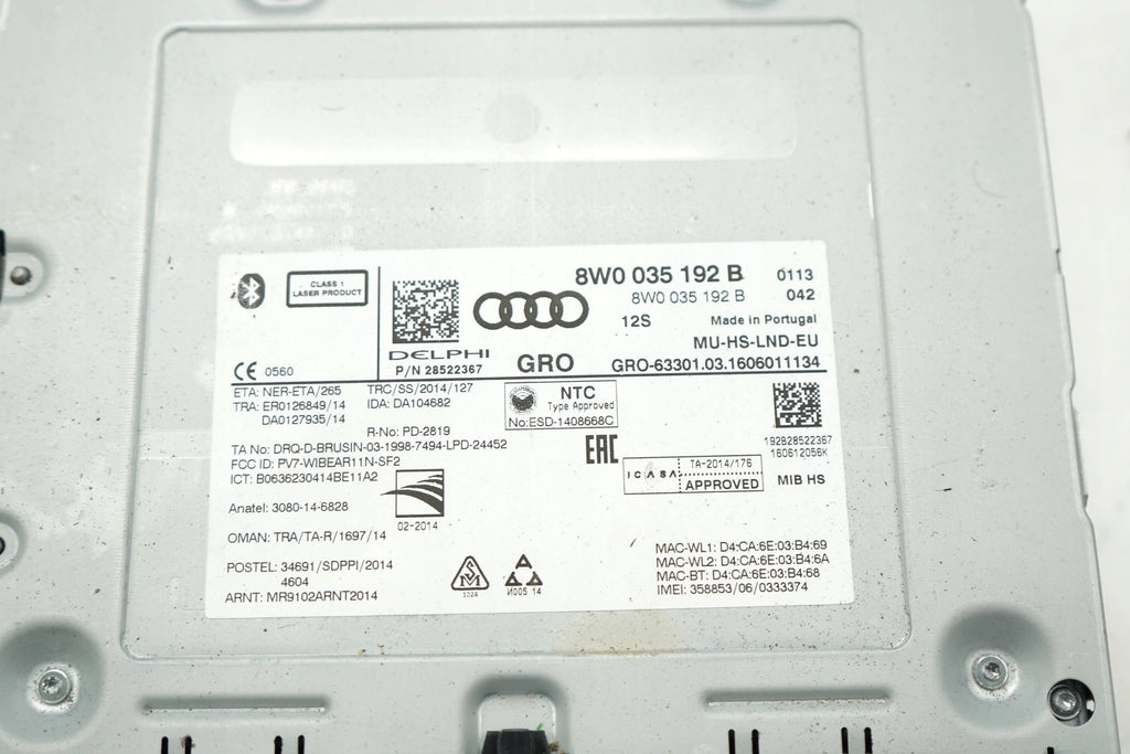 AUDI A4 B9 16R CARD NAVIGATION READER SD 8W0035192B