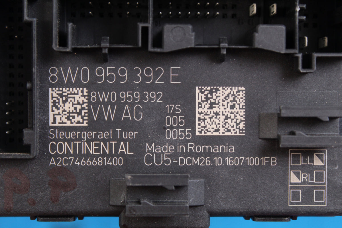 AUDI A4 B9 DOOR MODULE FRONT RIGHT EUROPE 8IN0959392E 2017R