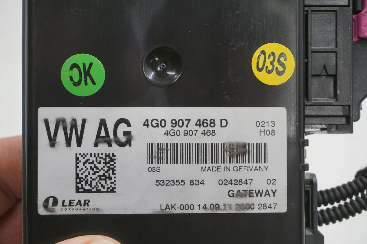 AUDI A6 C7 11R GATEWAY CONTROLLER MODULE 4G0907468D