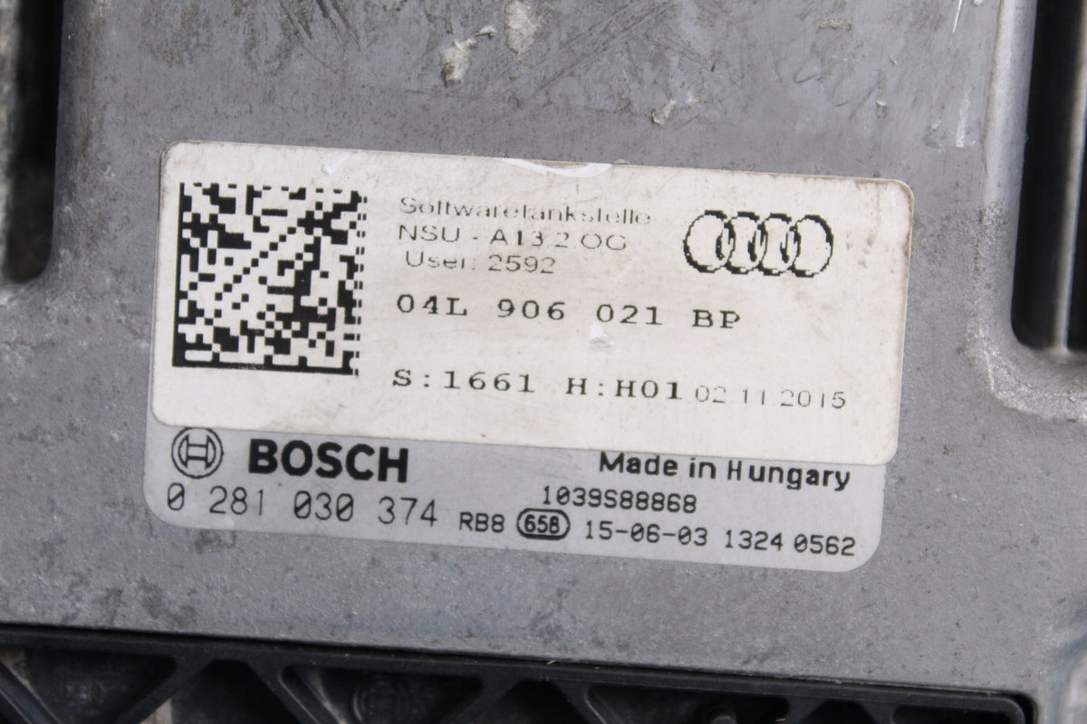 AUDI A6 C7 LIFT ENGINE COMPUTER 2.0 TDI LEGAL 04L906021BP 0281030374 2016R