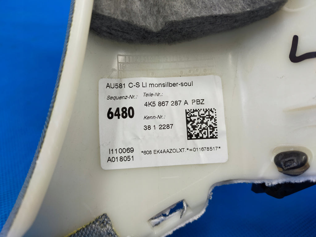 AUDI A6 C8 4K 2023R SEDAN S-LINE COVER PLATING POST C LEFT 4K5867287A
