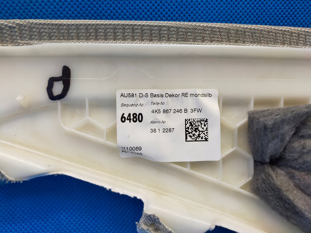 AUDI A6 C8 4K 2023R SEDAN S-LINE COVER PLATING POST D RIGHT 4K5867246B
