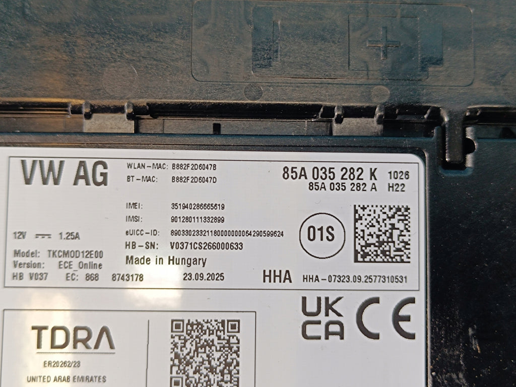 AUDI A6 C9 AVANT 2.0 TDI 150KW 4x4 2026 R AID CALL MODULE 85A035282K