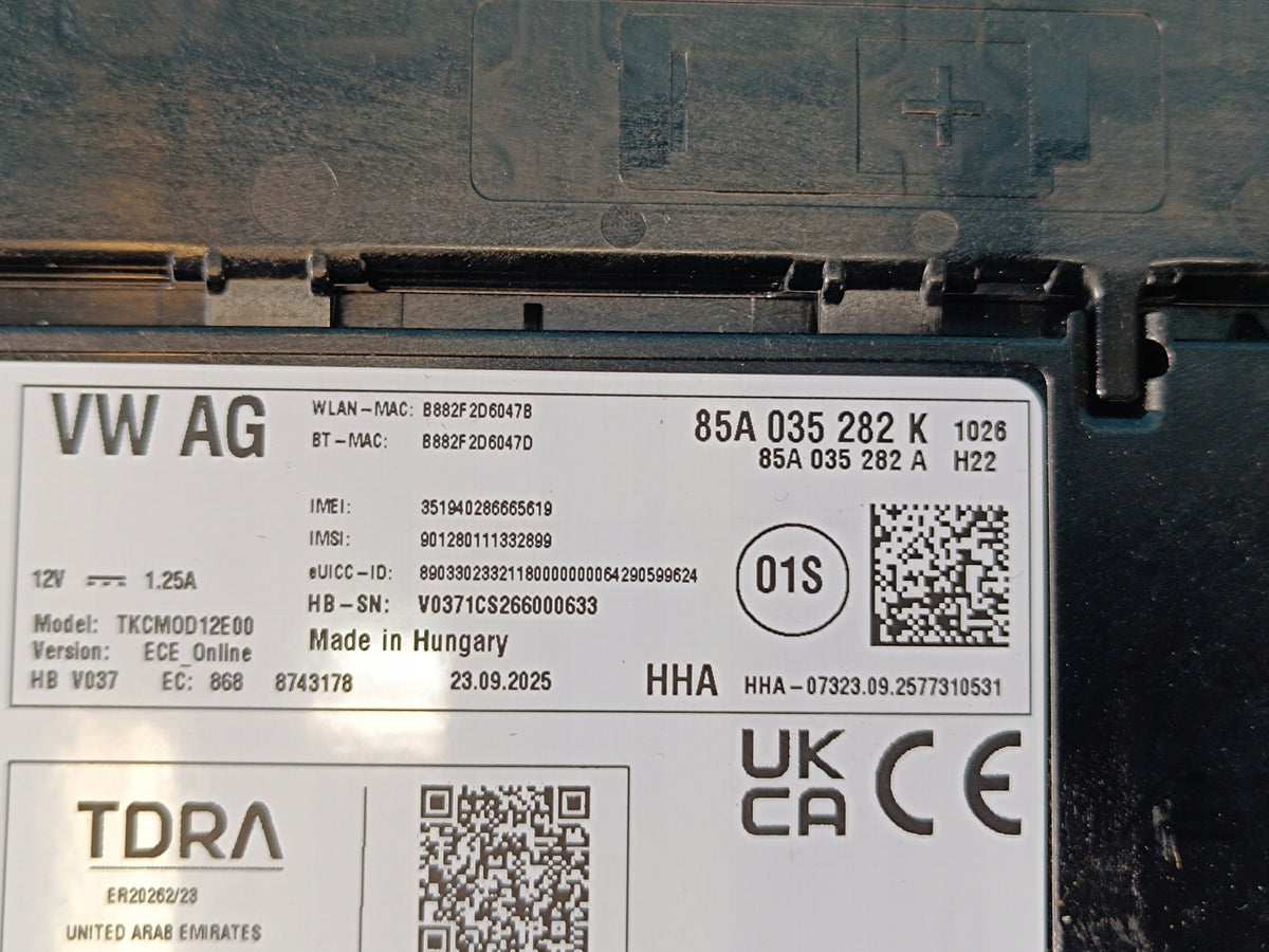 AUDI A6 C9 AVANT 2.0 TDI 150KW 4x4 2026 R AID CALL MODULE 85A035282K