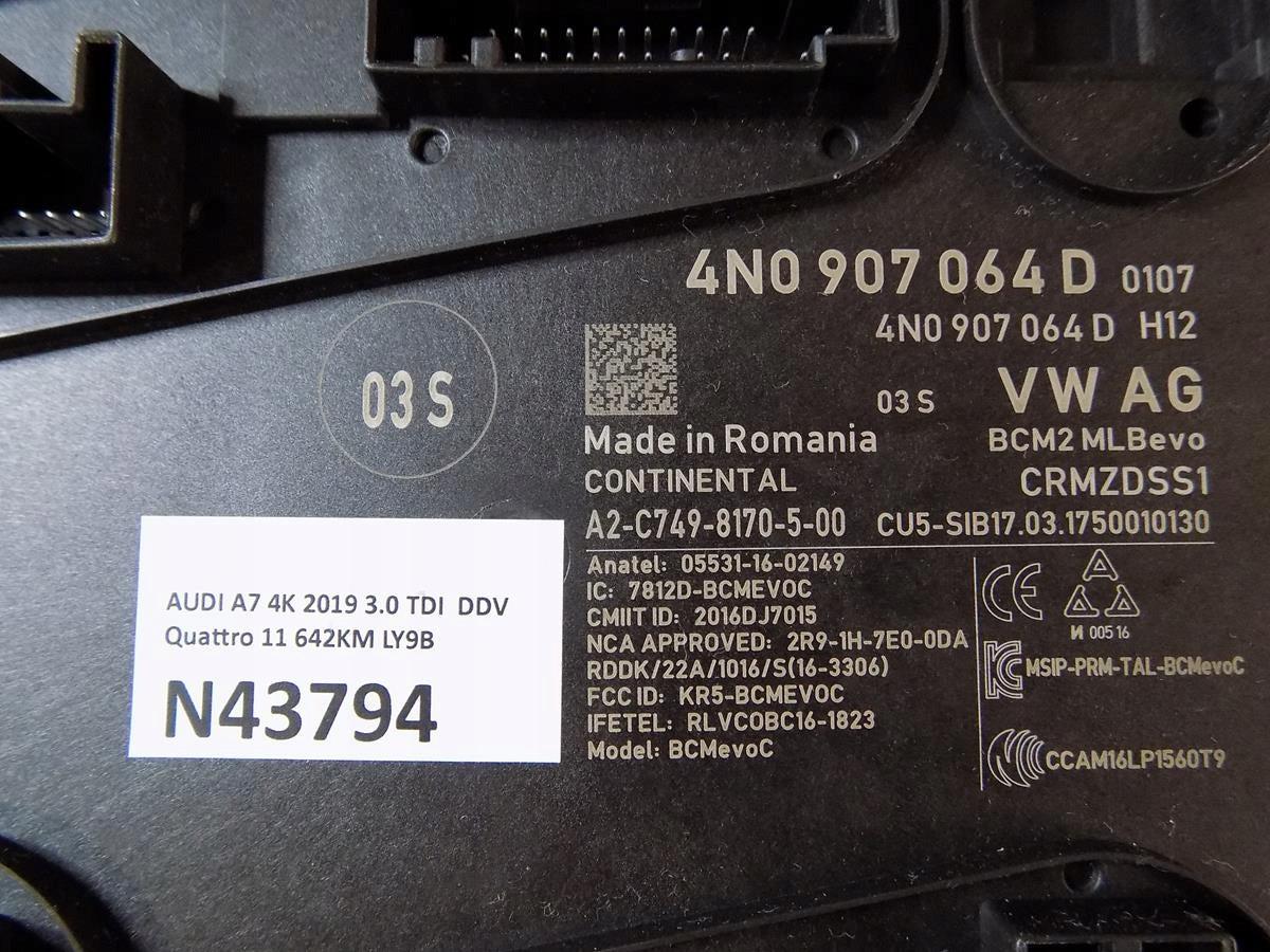 AUDI A7 4K COMFORT MODULE BCM 4N0907064D