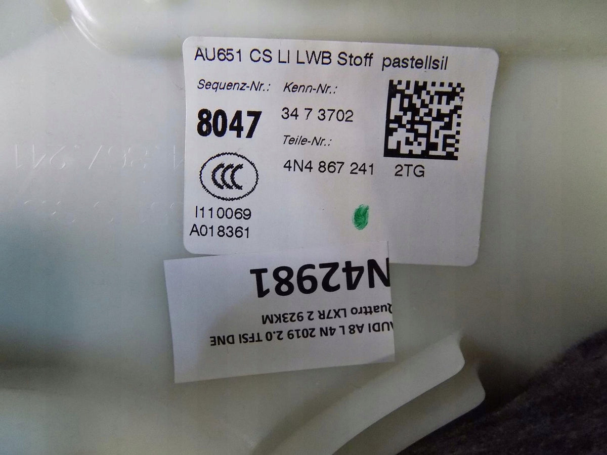 AUDI A8 4N POST PLATING LEFT REAR 4N4867241