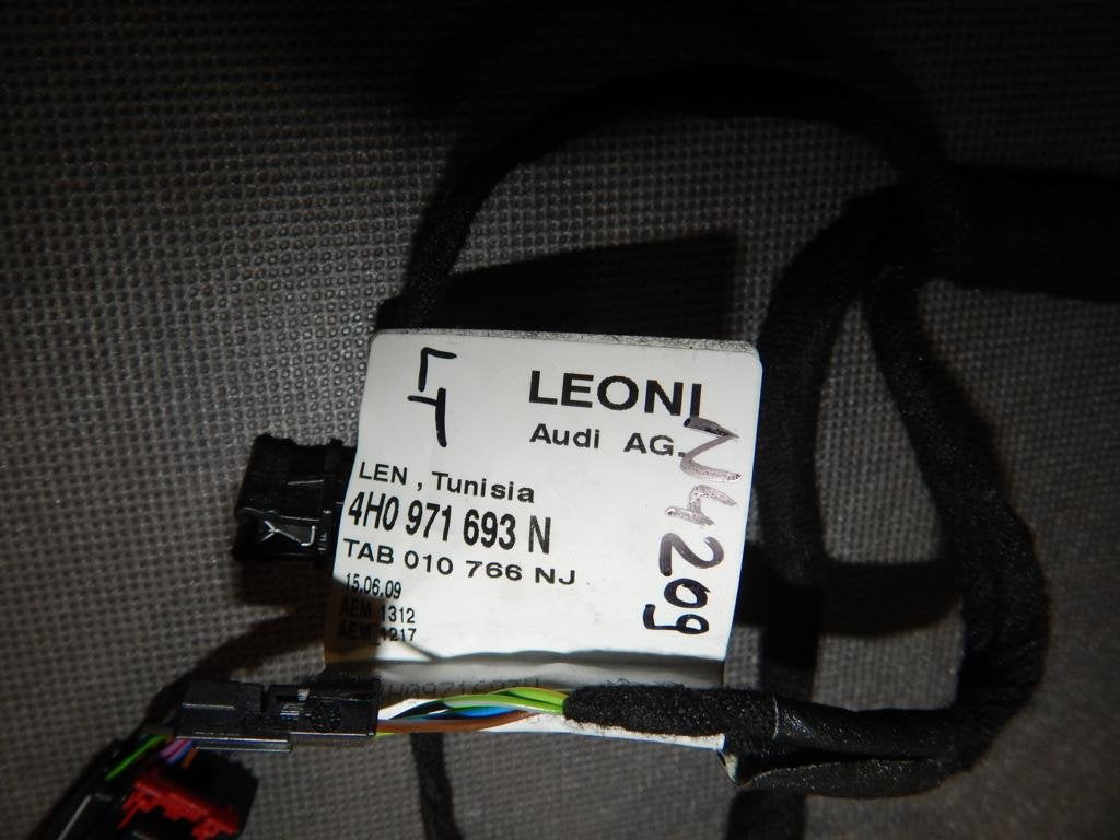 AUDI A8 D4 4H DOOR HARNESS LEFT REAR 4H0971693N