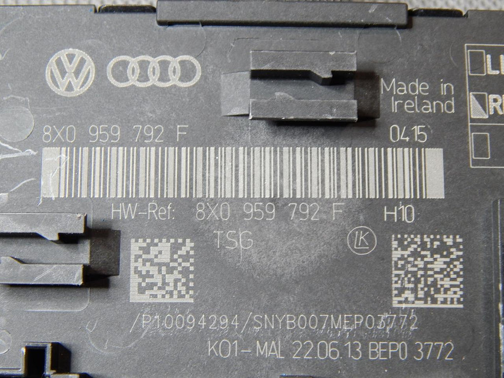 AUDI Q3 8U DOOR CONTROLLER MODULE 8X0959792F