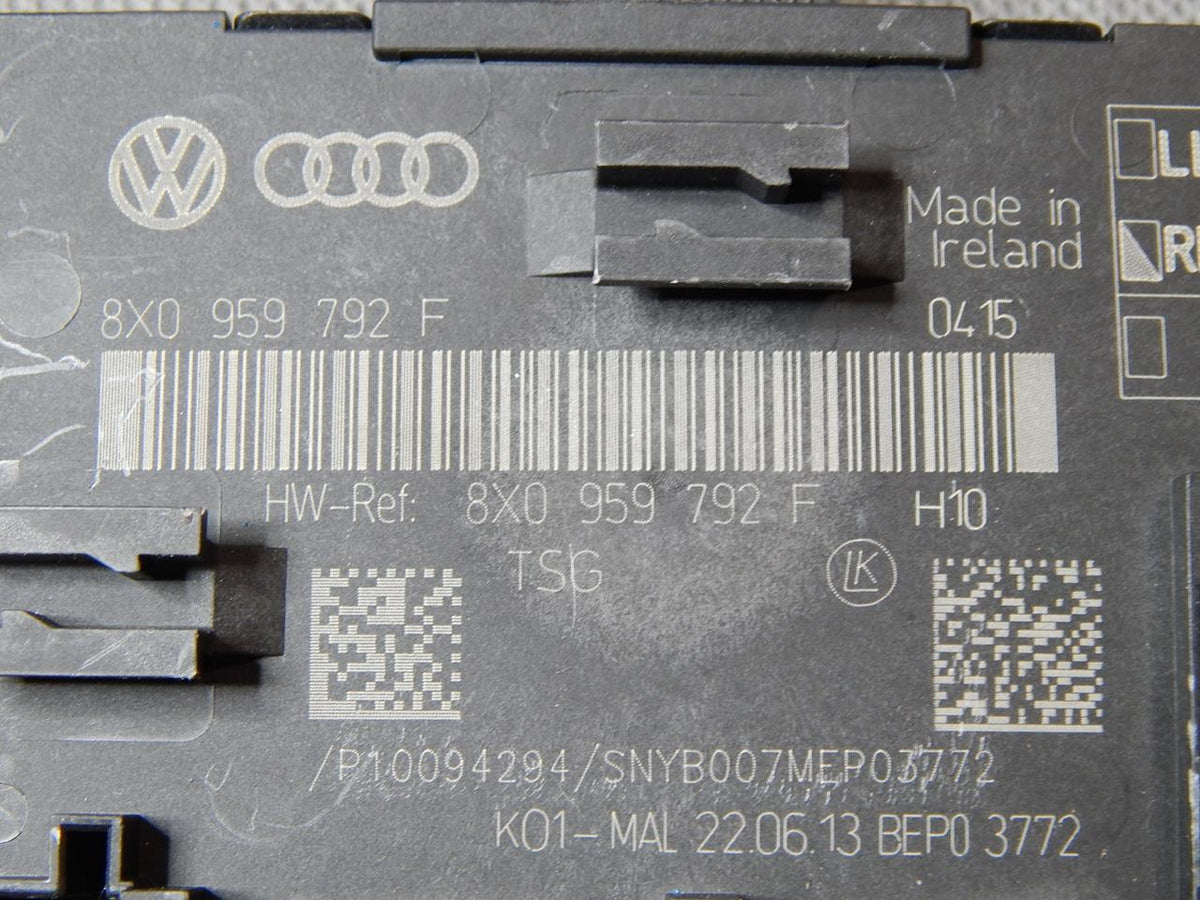 AUDI Q3 8U DOOR CONTROLLER MODULE 8X0959792F