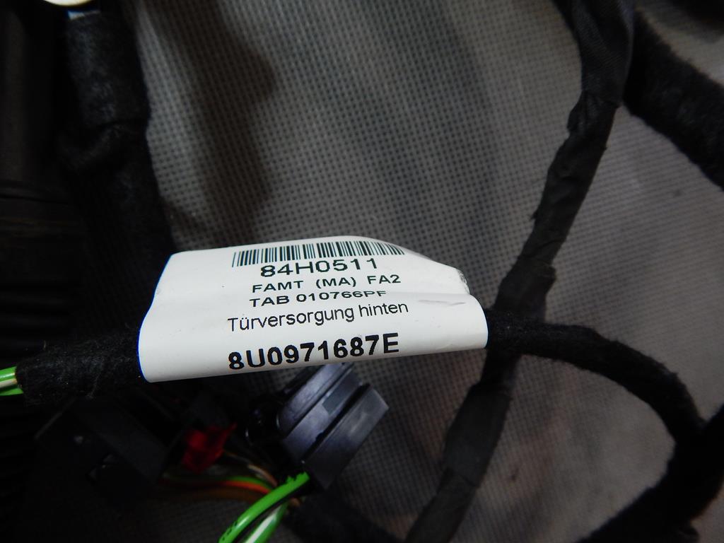 AUDI Q3 8U DOOR HARNESS RIGHT REAR 8U0971687E