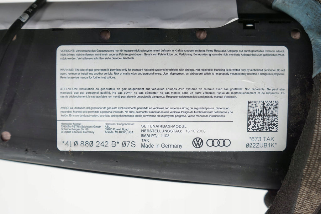 AUDI Q7 4L 08R AIRBAG SEAT CUSHION RIGHT 4L0880242B