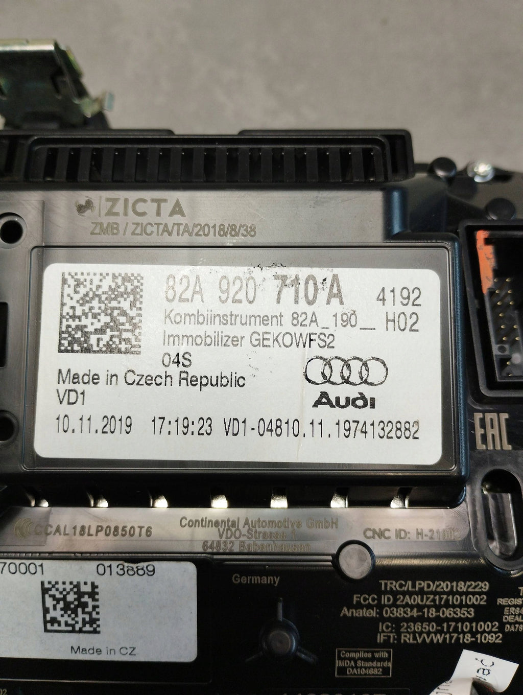 Audi A1 COUNTER CLOCKS 82A920710A