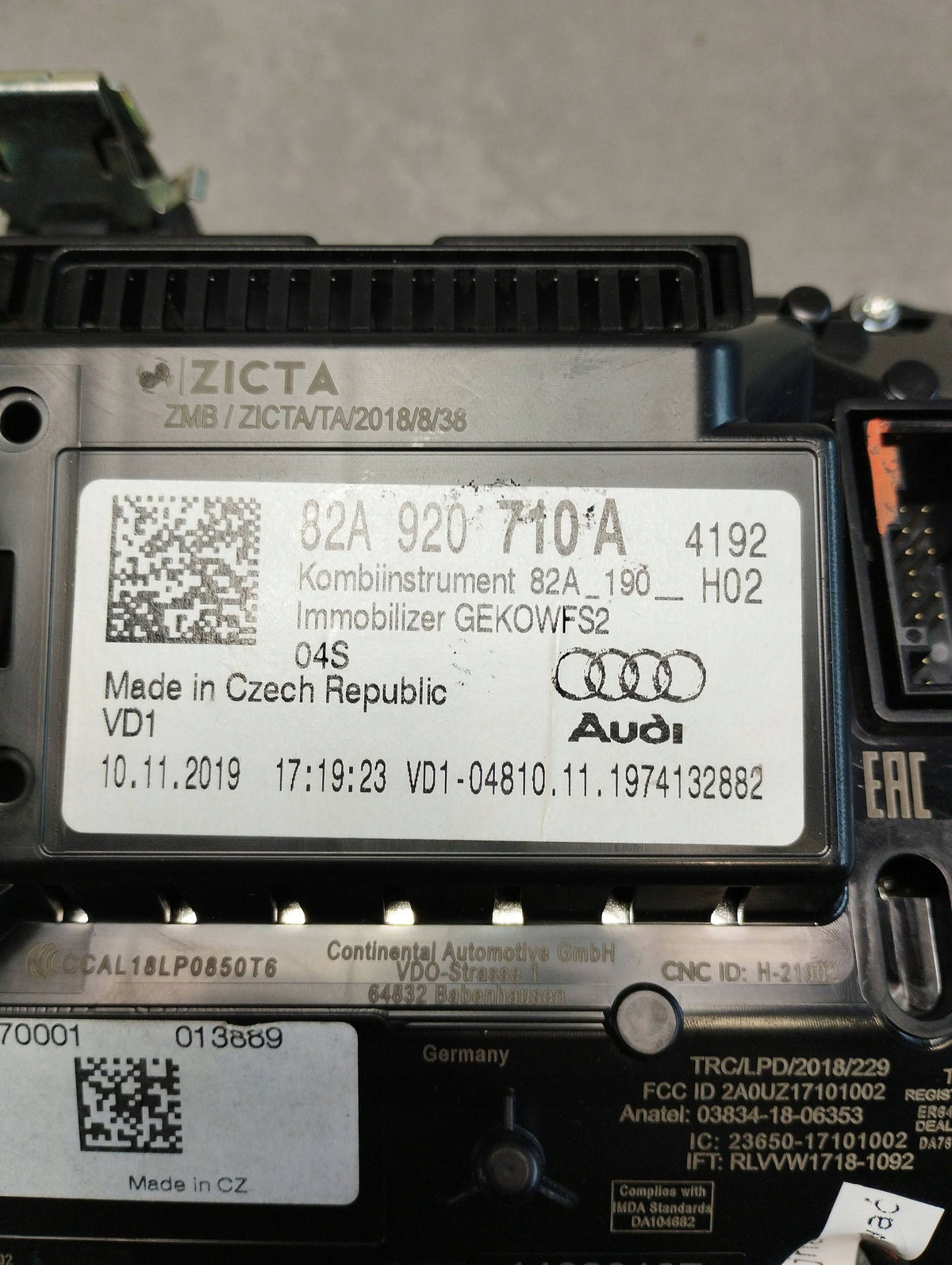 Audi A1 COUNTER CLOCKS 82A920710A