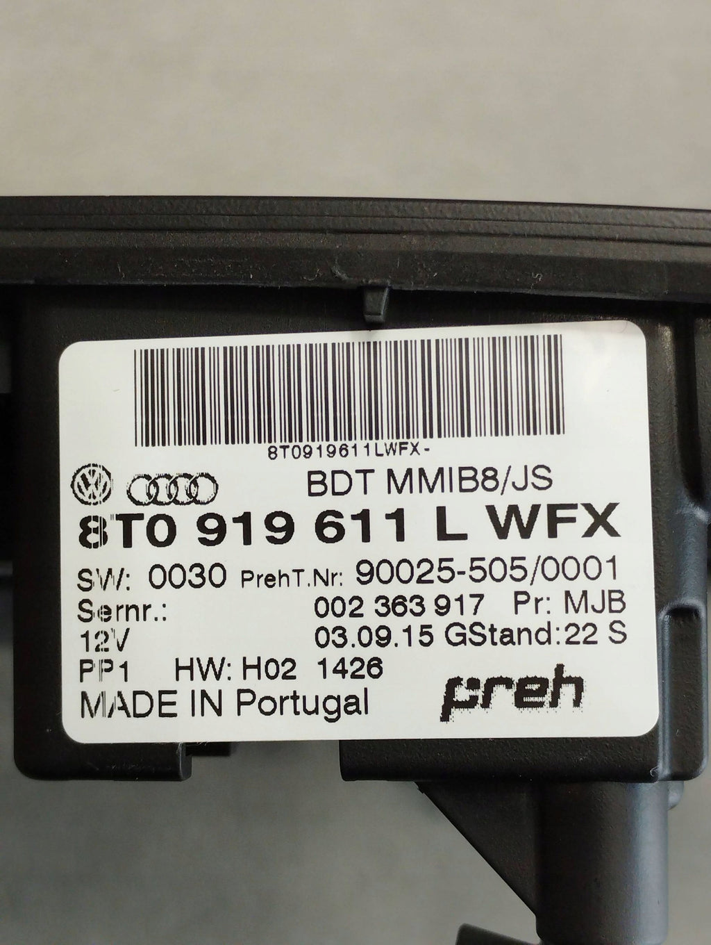 Audi A5 8t PANEL MMI SWITCH 8T0919611L