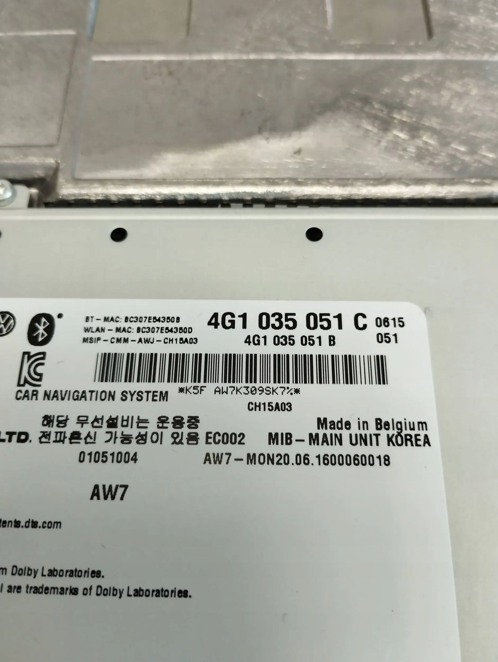 Audi A6 C7 4G UNIT MMI MULTIMEDIA 4G1035051B