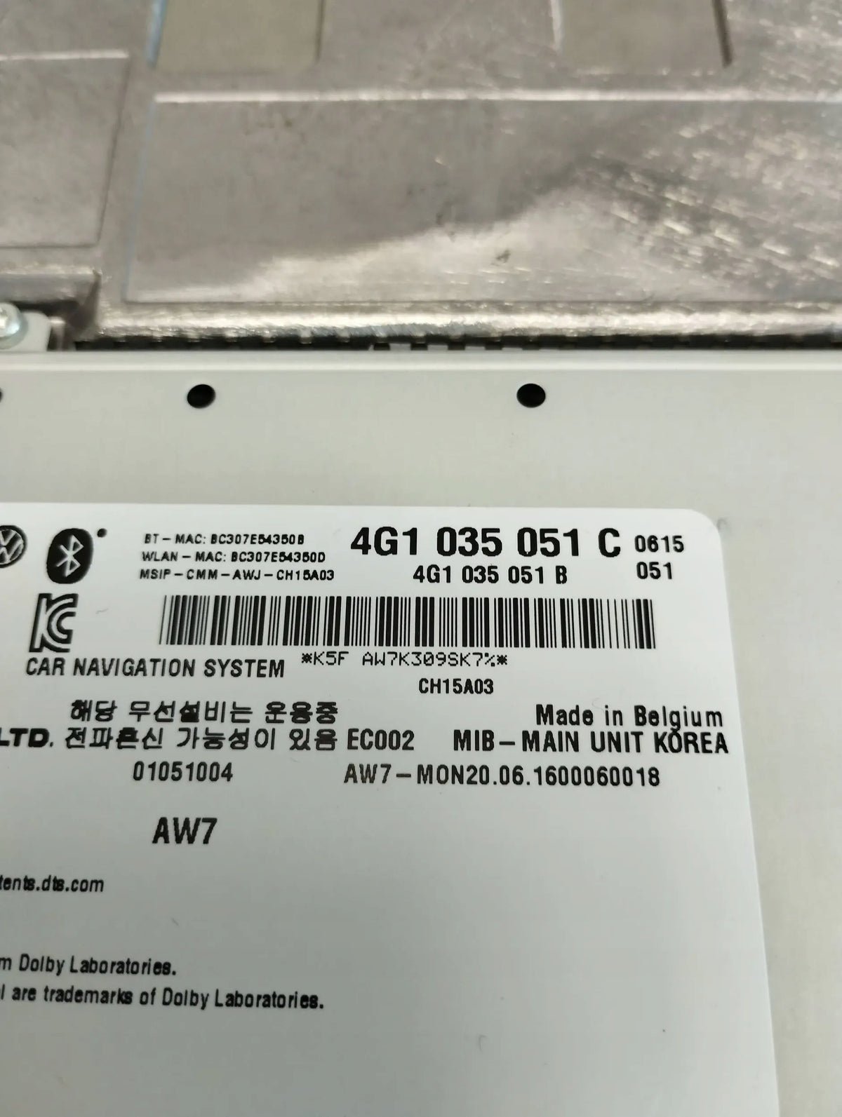 Audi A6 C7 4G UNIT MMI MULTIMEDIA 4G1035051B