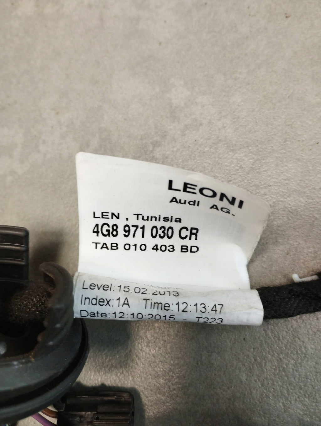 Audi A7 4G 2016 DOOR HARNESS RIGHT FRONT 4G8971030CR
