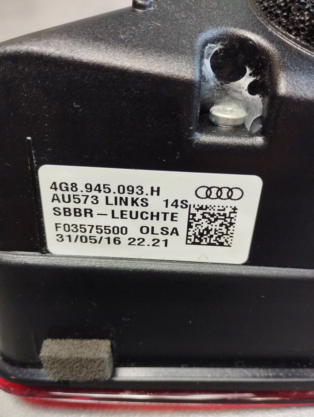 Audi A7 4G 2016 LAMP LEFT REAR FLAPS 4G8945093H