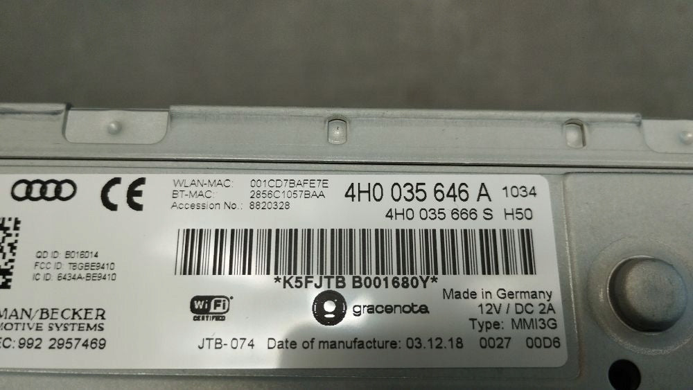 Audi A8 D4 4H MMI NAVIGATION STATION 4H0035646A
