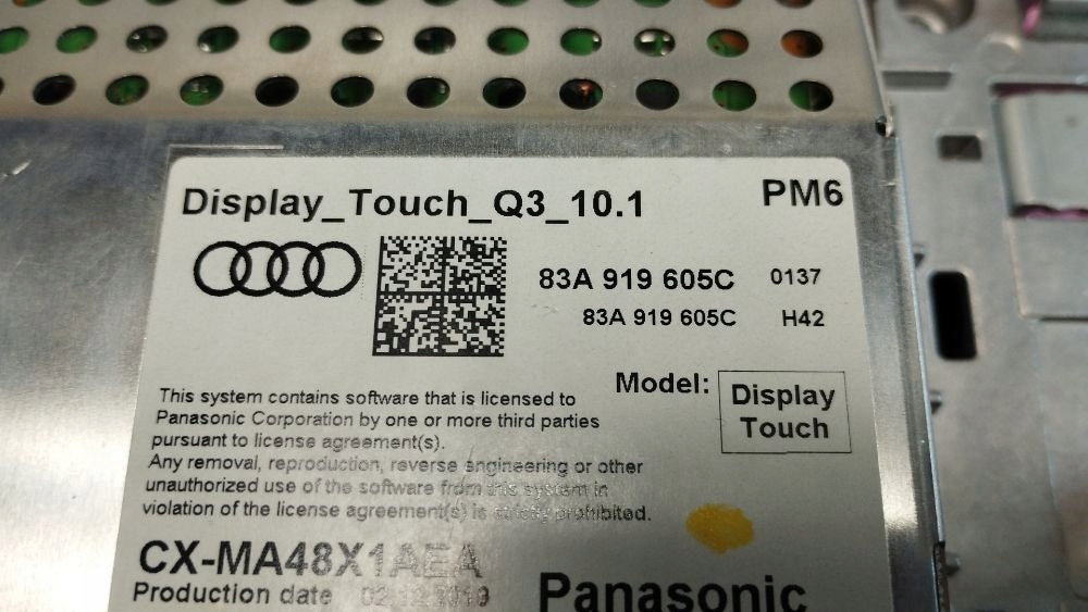 Audi Q3 F3 83A Monitor screen display 83A919605C