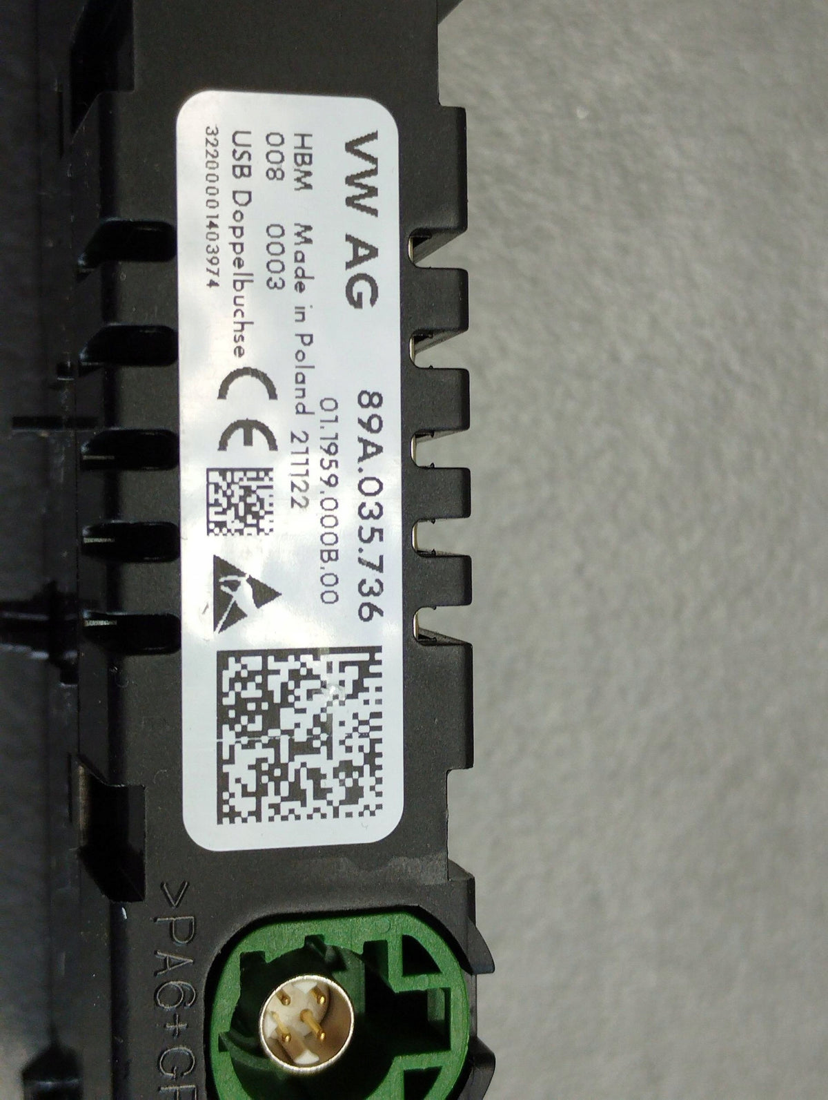 Audi Q4 e-tron Dual USB port 89A035736