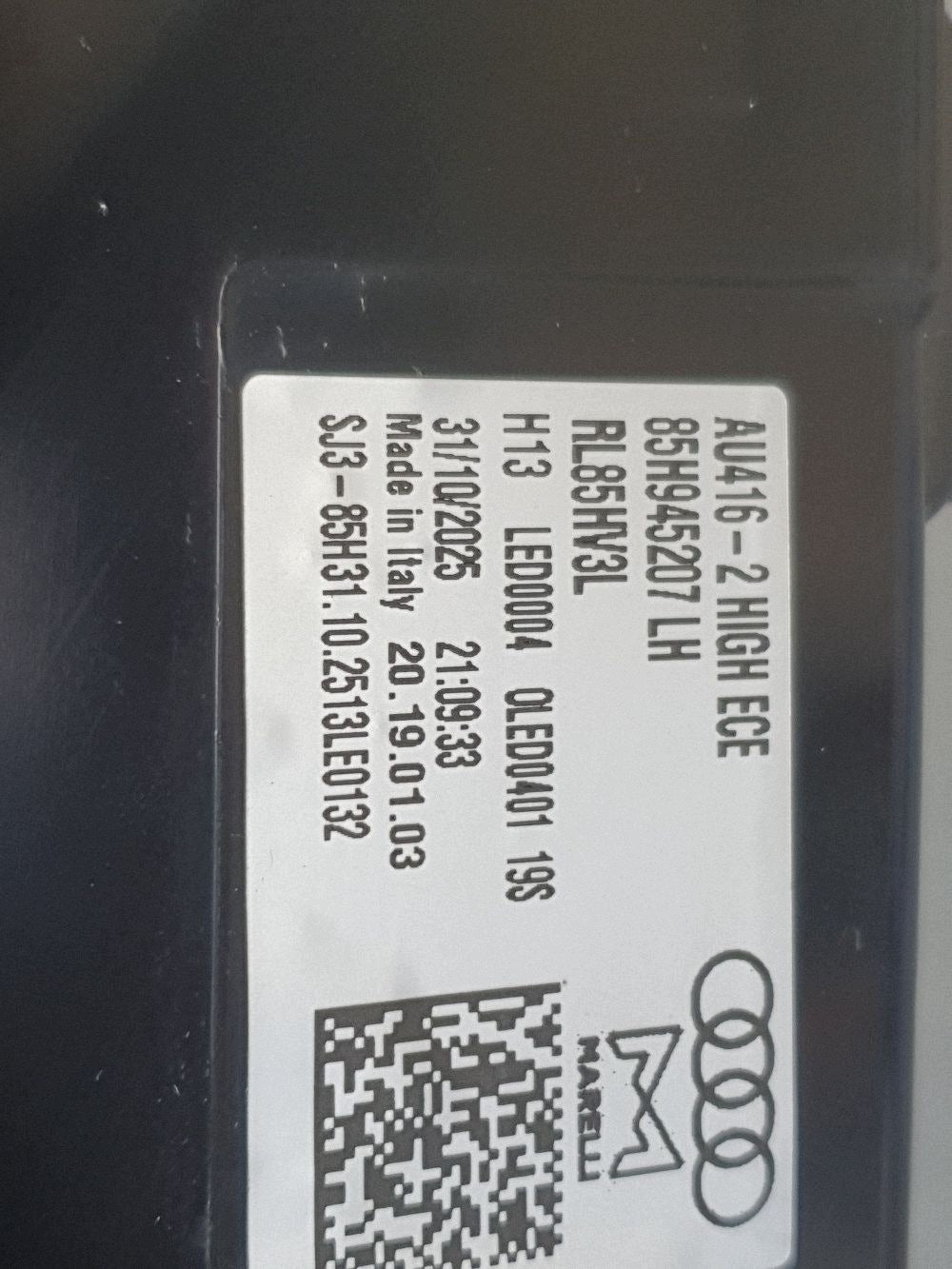 Audi Q6 e-tron Lamp left rear oled 85H945207