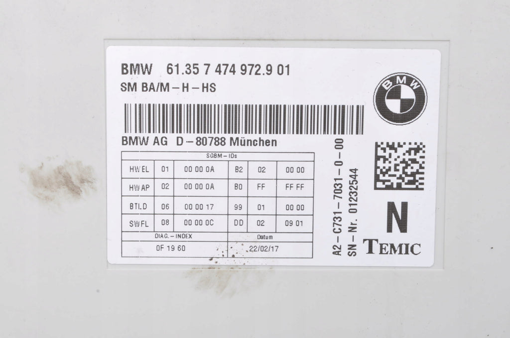 BMW 4 M4 F82 SEAT CONTROLLER MODULE 7474972