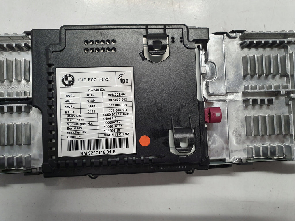 BMW 5 GT F07 NAVIGATION DISPLAY 9227118