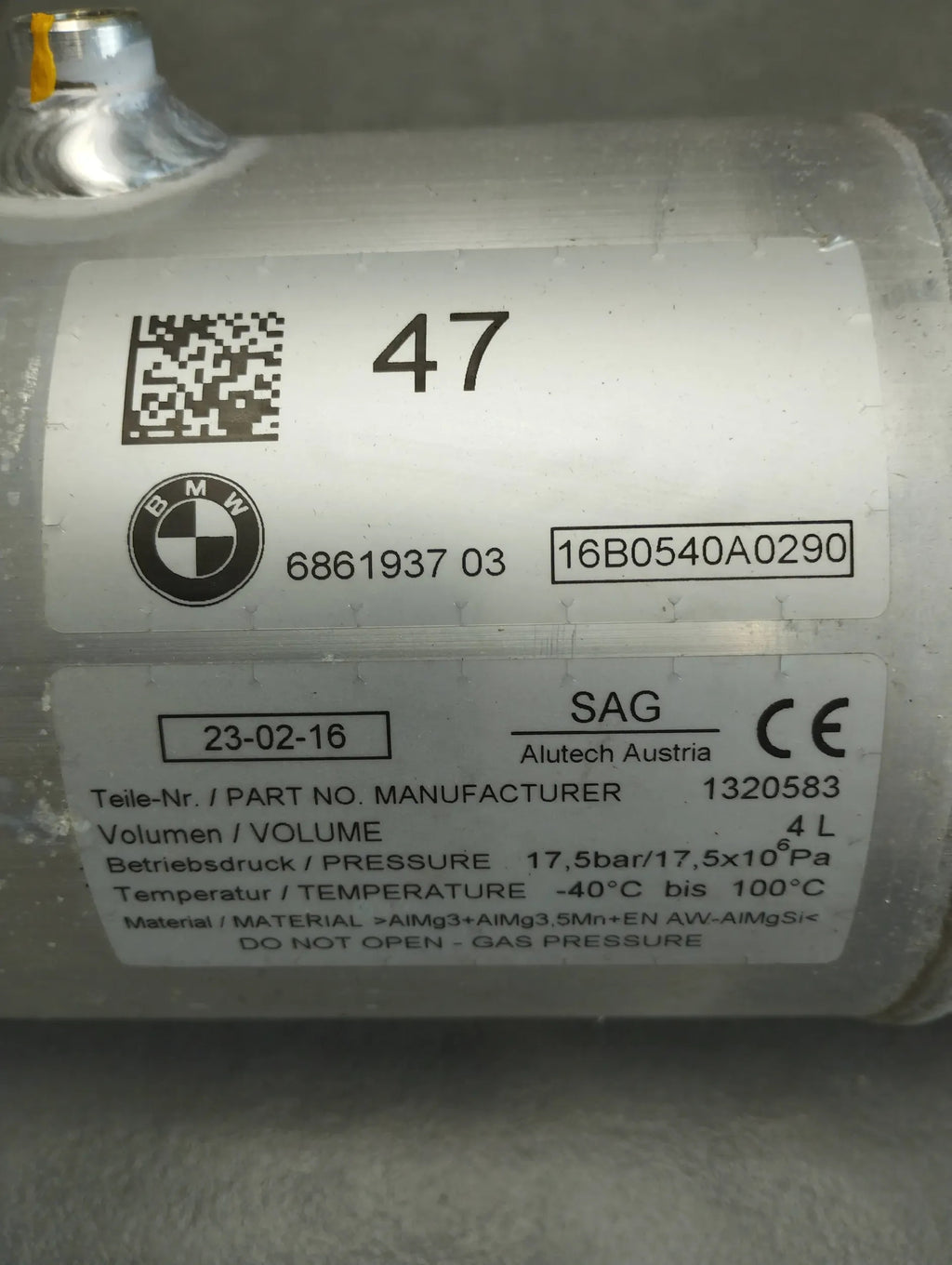 BMW 7 G11 PRESSURE TANK 6861937