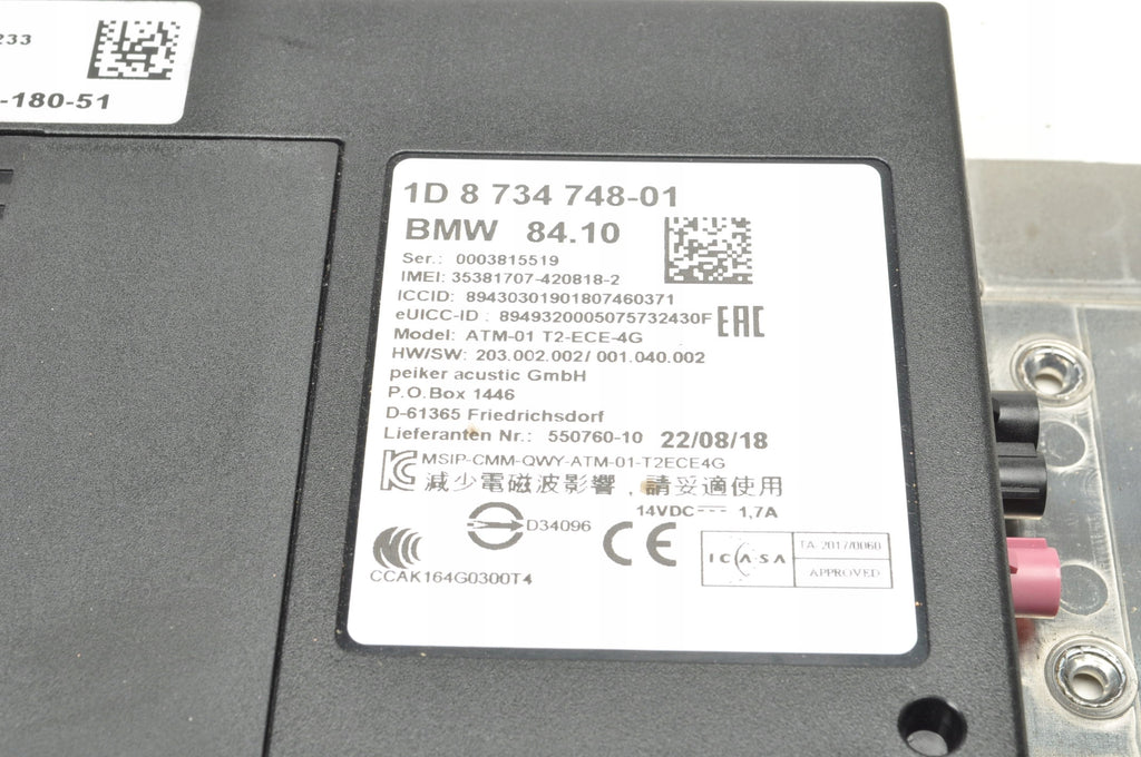 BMW F20 F21 F30 F31 TELEMATICS CONTROLLER MODULE 8734748