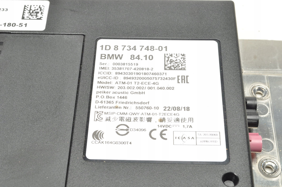 BMW F20 F21 F30 F31 TELEMATICS CONTROLLER MODULE 8734748