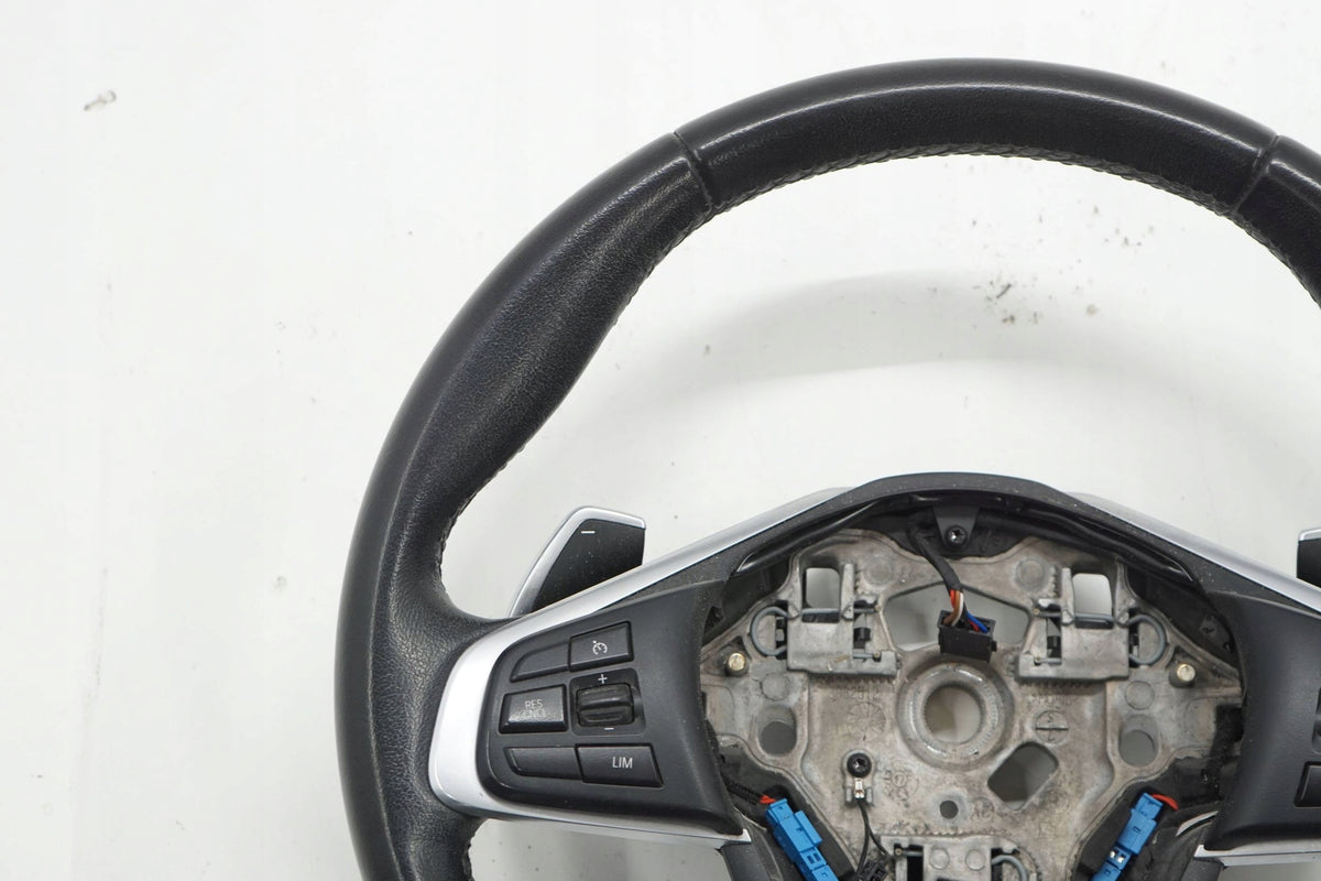 BMW X1 F48 17R STEERING WHEEL LEATHER BLACK MULTI BLADES 6877519