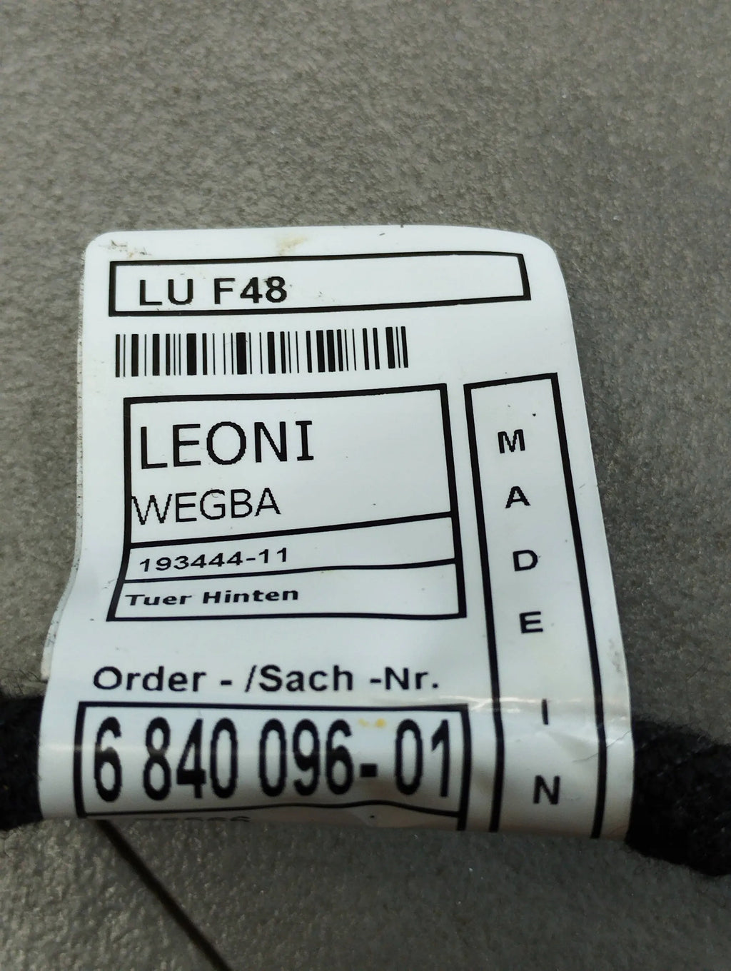 BMW X1 F48 DOOR HARNESS RIGHT REAR 6840096