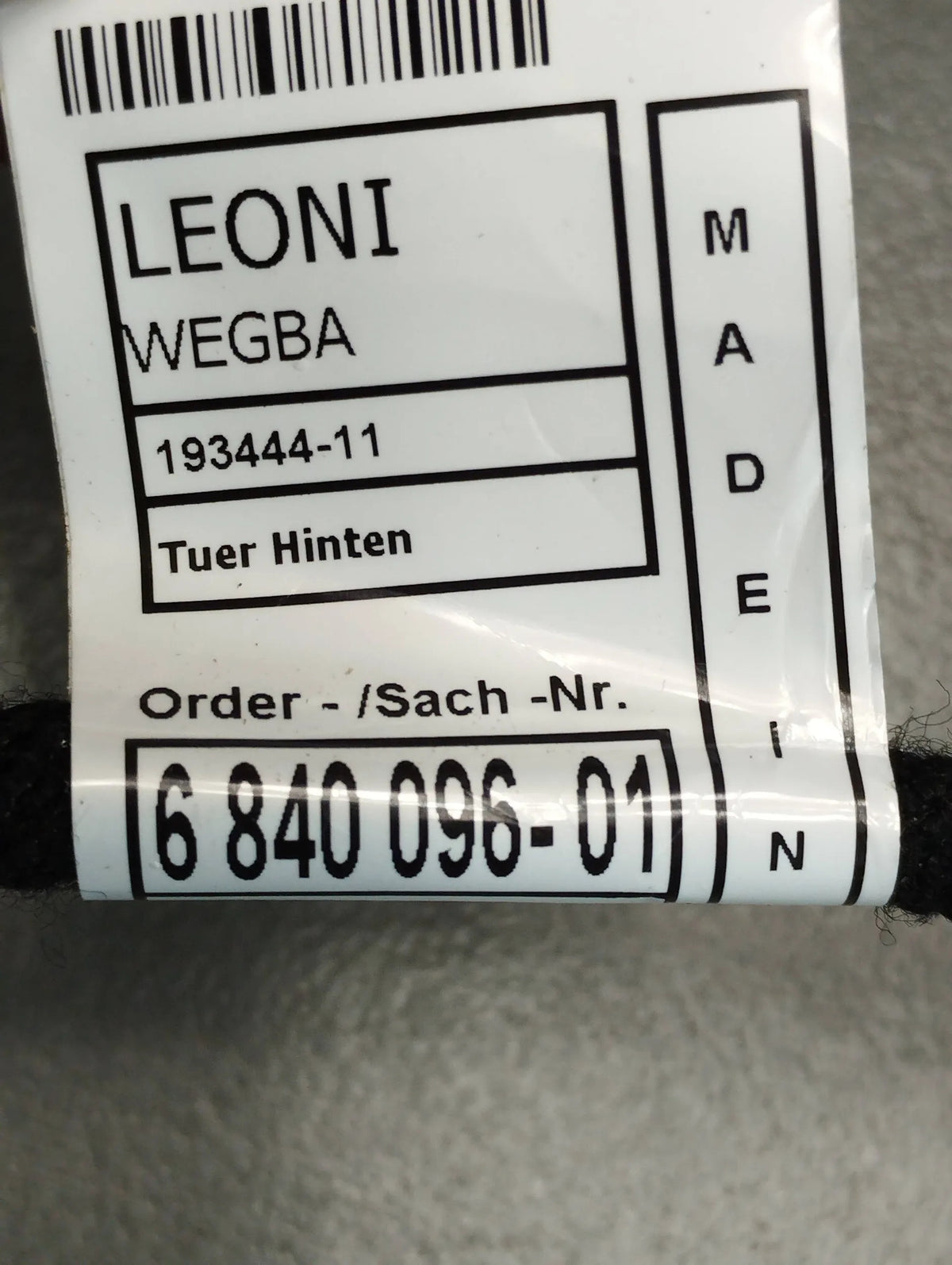 BMW X1 F48 DOOR HARNESS RIGHT REAR 6840096