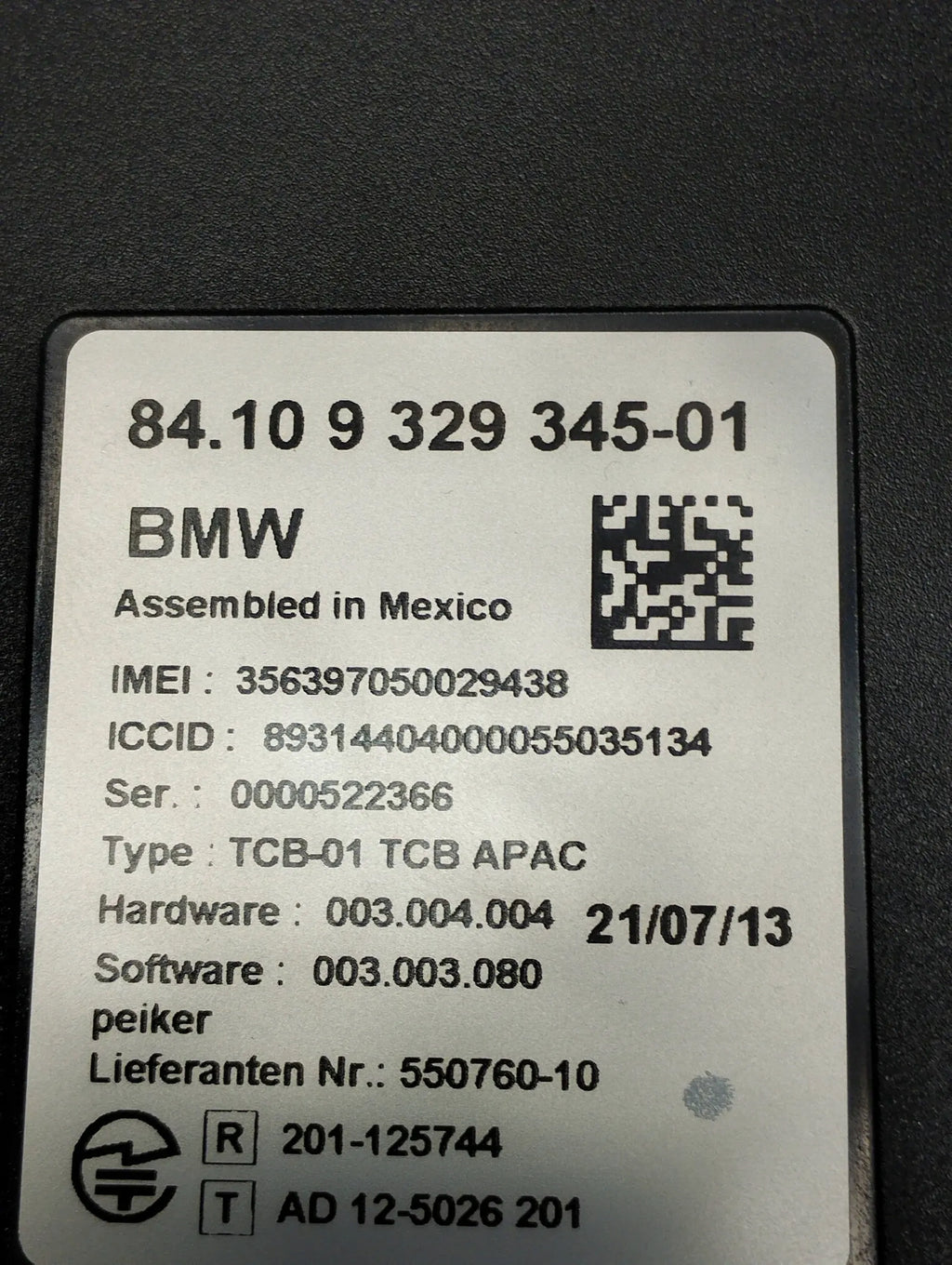 BMW X5 F15 TELEMATICS MODULE 9329345