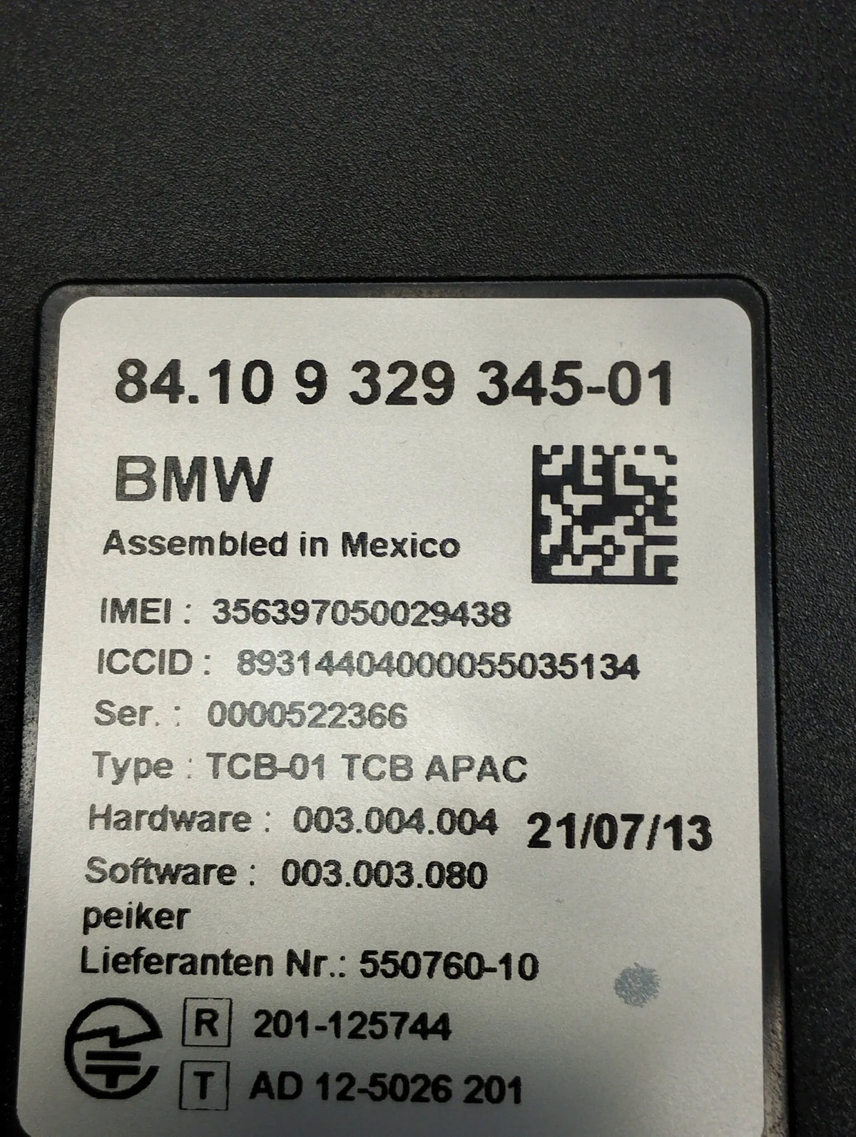 BMW X5 F15 TELEMATICS MODULE 9329345
