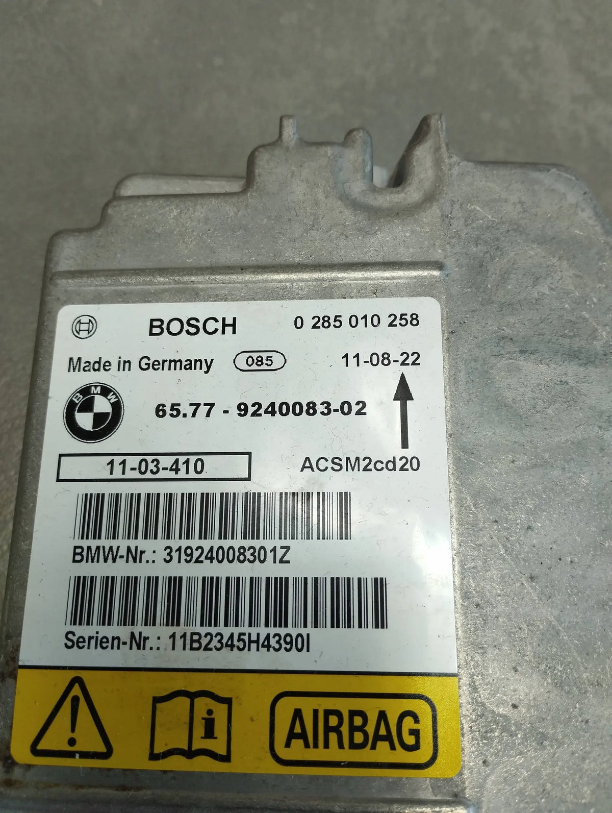 BMW X6 E71 CUSHION SENSOR MODULE 9240083