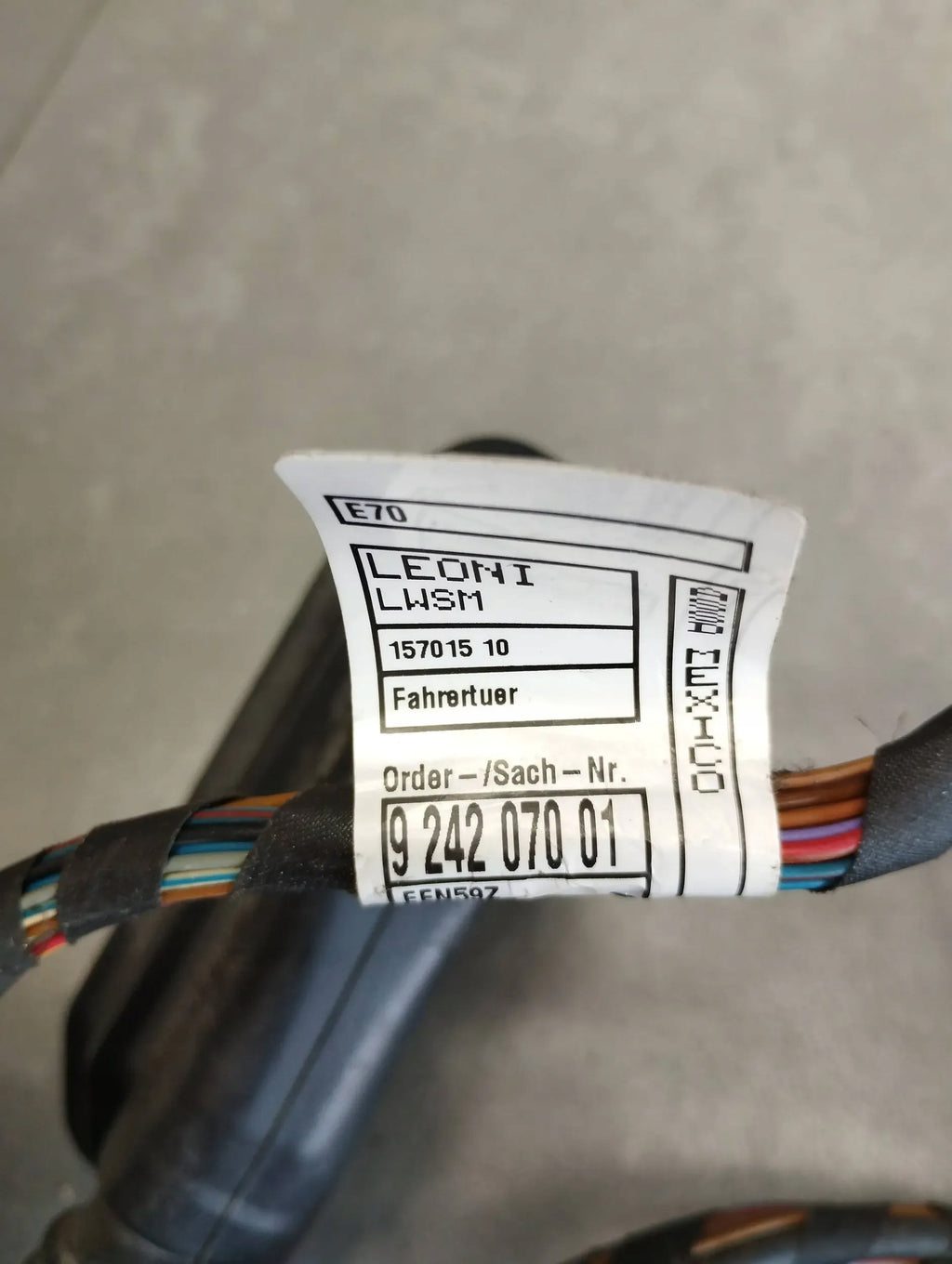 BMW X6 E71 DOOR HARNESS LEFT FRONT 9242070