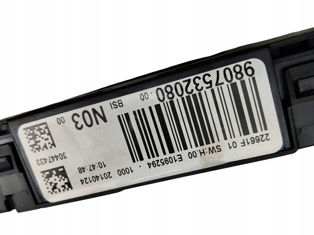 BSI MODULE FUSE BOX PEUGEOT 208 AND 2008 AND 9807532080 N03